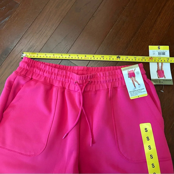 NWT Mondetta Womens Soft Ribbed Active Shorts  pink moisture wicking Size S - Picture 11 of 11